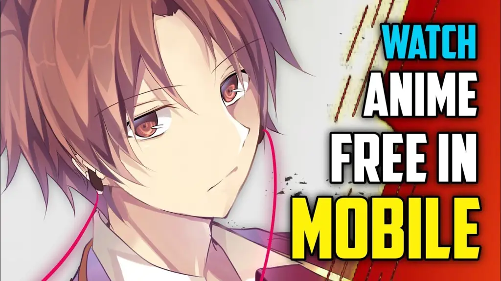 Menikmati anime di ponsel Gambar seseorang menonton anime di ponsel