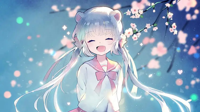 Menikmati Anime Favorit Gambar seseorang yang bahagia menonton anime di tablet
