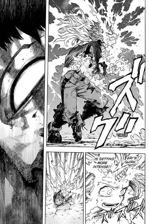 Adegan pertarungan yang seru dan menegangkan Gambar adegan aksi dalam Boku no Hero Academia