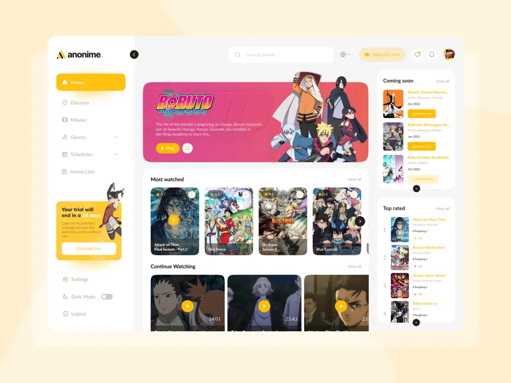 Antarmuka Website Streaming Anime yang Ramah Pengguna Gambar antarmuka website streaming anime yang baik