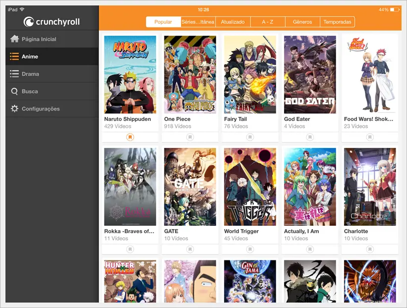 Menonton Anime di Crunchyroll Gambar antarmuka menonton anime di Crunchyroll