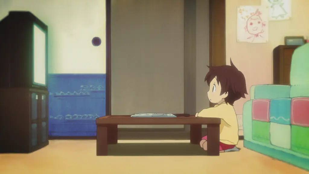 Menikmati Anime di Rumah Gambar karakter anime menonton TV