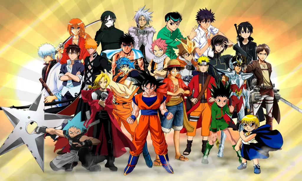Karakter Anime Favorit Gambar berbagai karakter anime populer