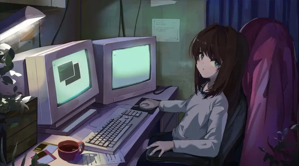 Streaming Anime dengan Mudah Gambar seseorang menonton anime di laptop